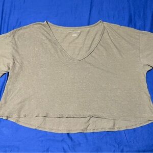 American Eagle Outfitters Olive Green Cropped Scoop Neck Crop Top